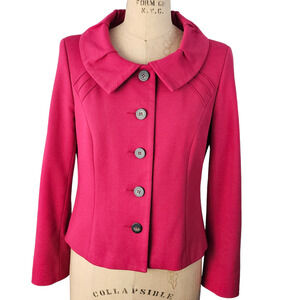 Cambia Mark Shale fuschia portrait collar jacket pintucks size 8